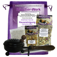 Räuchern GEGEN Negative Energie [energetische HAUSREINIGUNG] 7-TLG Set mit RÄUCHERMISCHUNG + WEIHRAUCH & MYRRHE