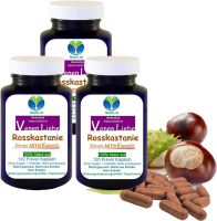 Rosskastanie Venen AKTIV 360 Kapseln Stützstrümpfe von Innen ►100% Natur pur [OHNE Zusatzstoffe]