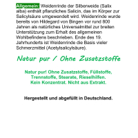 Weidenrinde 120 Kapseln Silberweide Natur Pur ohne Zusatzstoffe