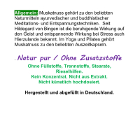 Muskat Muskatnuss Yoga Retreat - Anti Stress 480 Kapseln Auszeitkapseln für Ayurveda - Chakra - Pilates - Meditation. Natürliche Quelle für innere Ruhe und Entspannung [100% NATUR pur]