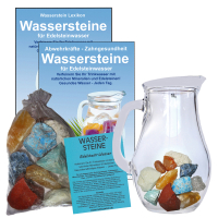 Edelsteinwasser Verdauung & Stoffwechsel 5-tlg Set Wassersteine + 1 Liter Krug