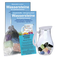 Edelsteinwasser zur Unterstützung beim Rauchen aufhören ENDLICH NICHTRAUCHER 5-tlg Set Wassersteine + 0,5 Liter Krug