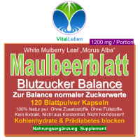 Maulbeerblatt 120 Pulver Kapseln Natur pur OHNE Zusatzstoffe