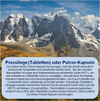 Hier bekommst Du bestes Mumijo und zwar 1:1 zu 100 Prozent Natur PUR! Kein künstlich hochdosiertes Extrakt oder Konzentrat. Genau so, wie es die Menschen seit Jahrhunderten lieben. Handgeerntet, sonnengetrocknet, ca. 12% Huminsäuren, 5% Fulvinsäure.