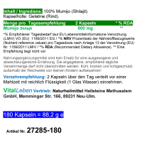 Mumijo 180 Kapseln original Shilajit Pulver GOLD des HIMALAYA kein Extrakt, kein Konzentrat, ohne Zusatzstoffe.