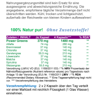 Power Greens Top 8 Chlorophyll Pflanzen 120 Pulver Kapseln