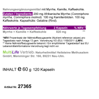 Myrrhe, Kamille und Kaffeekohle 120 Pulver Kapseln