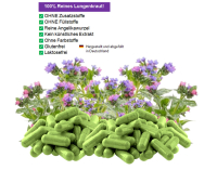 Geflecktes Lungenkraut Rauchentwöhnung Atemwegsbeschwerden Pulmonariae Erkältung Raucherlunge Staublunge Pulmonaria officinalis 120 Kapseln Lungenkraft Lungenwurz Lungwort Lunge Atemwege Bronchien Atmung Hildegard von Bingen