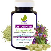 LUNGENKRAUT Pur 360 Kapseln Lungenkraft - Lunge & Atemwege NATÜRLICH verwöhnen [OHNE ZUSATZSTOFFE]
