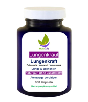 Geflecktes Lungenkraut Rauchentwöhnung Atemwegsbeschwerden Pulmonariae Erkältung Raucherlunge Staublunge Pulmonaria officinalis 120 Kapseln Lungenkraft Lungenwurz Lungwort Lunge Atemwege Bronchien Atmung Hildegard von Bingen