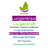 LUNGENKRAUT Pur 180 Kapseln Lungenkraft - Lunge & Atemwege NATÜRLICH verwöhnen [OHNE ZUSATZSTOFFE]