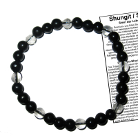 Schungit mit Bergkristall Stein Energie Edelstein SCHMUCK Armband 6mm