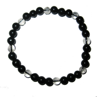 Schungit mit Bergkristall Stein Energie Edelstein SCHMUCK Armband 6mm