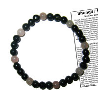 Schungit mit Rosenquarz Stein Energie Edelstein SCHMUCK Armband 6mm