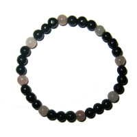 Schungit mit Rosenquarz Stein Energie Edelstein SCHMUCK Armband 6mm