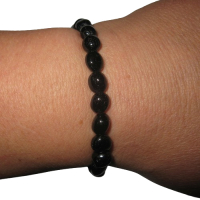 TURMALIN schwarz Edelstein Schutz Armband 6-8mm Barock.