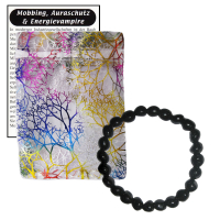 TURMALIN schwarz Edelstein Schutz Armband 6-8mm Barock.