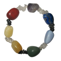 Chakra Trommelstein Armband ca. 15mm Steine