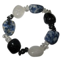 Auraschutz Armband aus Bergkristall Turmalin Hämatit und Sodalith