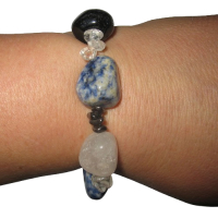 Auraschutz Armband aus Bergkristall Turmalin Hämatit und Sodalith