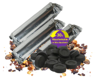 Räuchern für Anfänger 10-tlg STARTERSET mit Weihrauch, Myrrhe, Räucherkelch, Räucherzange, Räucherkohle, Räucherzubehör, Räucheranleitung, Täschchen.