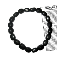 Schungit Stein Energie Edelstein SCHMUCK Armband 6-8mm Barock (Karelien)
