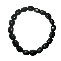 Schungit Stein Energie Edelstein SCHMUCK Armband 6-8mm Barock (Karelien)