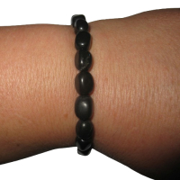 Schungit Stein Energie Edelstein SCHMUCK Armband 6-8mm Barock (Karelien)