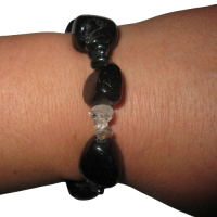 Auraschutz Armband aus schwarzem Turmalin Bergkristall und Hämatit