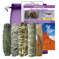 Weißer Salbei zum räuchern + PALO Santo + Präriebeifuss + White Sage/Rosmarin + ZEDER [Räucher-Set] mit Räucheranleitung