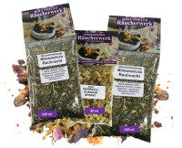 Rauhnächte 8-tlg Räucherset 2x MITTELALTERLICHE RAUHNACHT 20-Kräuter Räuchermischung, Weihrauch & Myrre, Rauhnachtfibel, Räucherzubehör.