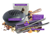 Rauhnächte räuchern 9-tlg Räucherset KELTISCHE RAUHNACHT 20-Kräuter Räuchermischung, RÄUCHERPFANNE, RÄUCHERZANGE, Anleitung, Weihrauch, Myrrhe, Rauhnachtfibel.