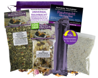Rauhnächte Räucherwerk UNIVERSAL RAUHNACHT 1x 20-Kräuter Räuchermischungen a 120ml und 50ml Reine Harze Weihrauch, Myrrhe, Dammar, Styrax, Benzoe, Fichtenharz uvm. zum räuchern. 2x Räuchermischungen in wiederverschließbaren Beuteln.