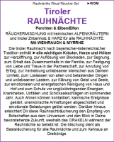Rauhnächte räuchern TIROLER RAUHNACHT 8-tlg Räucherset + REINE HARZE WEIHRAUCH MYRRHE, 3x Räucherwerk, Anleitung, Zubehör, Rauhnachtfibel, Täschchen.