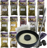 Hausreinigung Räuchern 101 Rituale 20-TLG Räucher-Set, Schutz, Meditation, Rauhnächte, Negative Energie ausräuchern UVM. 12 x Räucherwerk, RÄUCHERSCHALE, Zange, Kohle, Anleitung