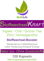 STOFFWECHSEL anregen, beschleunigen 120 Kapseln TOP-5 Komplex mit Chili, Ingwer, Grüntee, Zimt und Ashwagandha. Fördert den gesamten Energiestoffwechsel, Grundumsatz und Kalorienverbrauch durch Thermogenese, was Verdauung und Stoffwechsel immens ankurbelt