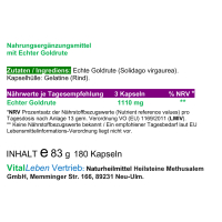 Echte Goldrute Solidago 180 Pulver Kapseln Nieren Blase Harnwege [OHNE Zusatzstoffe]