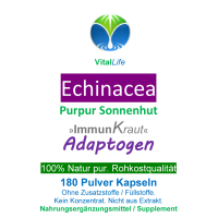 ECHINACEA purpurea 180 Kapseln PURPUR SONNENHUT ImmunFitKraut & Nerven ADAPTOGEN - Immunsystem-Abwehrkräfte Komplex - SEELISCHE Entspannung.