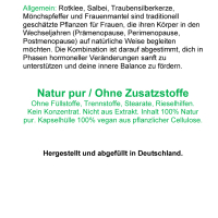 Wechseljahre Komplex VEGAN 360 Kapseln, Menopause Formel, Hormon Balance für Frauen ab 40