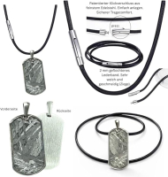 Meteoriten Anhänger Echt – Eisenmeteorit Unikat Schmuck – Dein Glücksstern aus dem All mit Zertifikat, Lederband, Täschchen