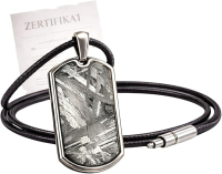 Meteoriten Anhänger Echt – Eisenmeteorit Unikat Schmuck – Dein Glücksstern aus dem All mit Zertifikat, Lederband, Täschchen