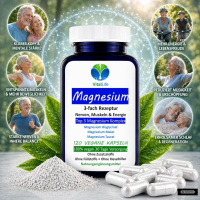 Magnesium Top 3-fach KOMPLEX rein organisch 120 Pulver Kapseln vegetarisch ohne Zusatzstoffe.