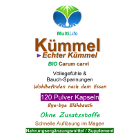 Verdauung anregen NATÜRLICHER Verdauungshelfer KÜMMEL 120 Verdauungs-Kapseln
