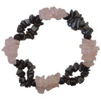 Hämatit & Rosenquarz Splitter Armband