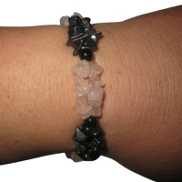 Hämatit & Rosenquarz Splitter Armband