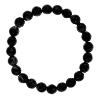 Turmalin schwarz AURASCHUTZ Armband 8mm Kugeln facettiert (elastisch) für Schutz, Auraschutz.