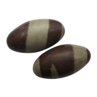 Shiva Lingam Paar ca. 3-4 cm Himalaya Narmada Fluss mit Stofftäschchen