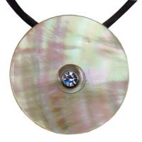 Perlmutt Donut Schutzschild ca. 3cm Anhänger