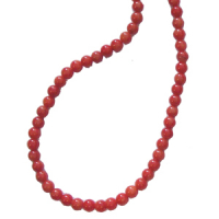 Apfel Koralle 4mm Perlen Kette ca. 45cm lang