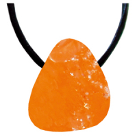 Orangencalcit Anhänger gebohrt ca. 2-3cm mit Band & Zertifikat